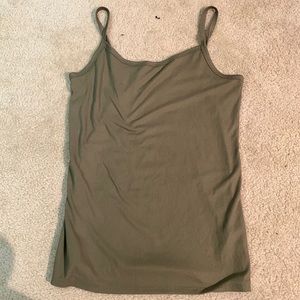 army green ribbed tank